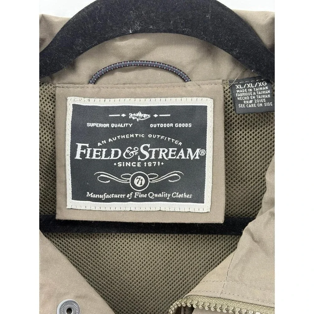 Field and Stream Hunting Vest, Taupe Fishing Safari Pockets, Full Zip, Men XL